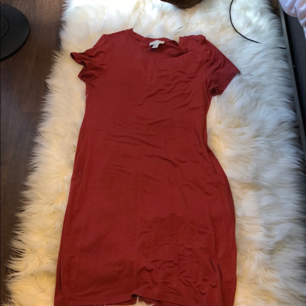 Orange midi dress